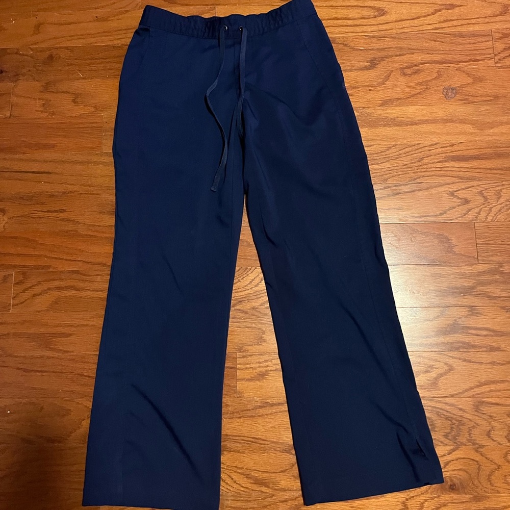 Navy wide leg healing hand scrub pants